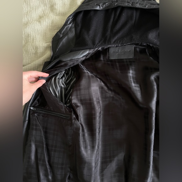 Dolce & Gabbana Leather Bomber Jacket in Black - Picture 11 of 16